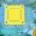 36" Foldable Floating Mahjong Table for Pool, 3-in-1 Foam Board Game Mat | 1.96" ultra-thick waterproof EVA desk features non-slip card slots, fast-drying surface & party tray function for adults