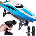 Force1 Velocity Blue Fast RC Boat- Remote Control Boats for Adults and Kids, Underwater Speed Racing Mini RC Boats for Pools and Lakes, 2.4GHZ Transmitter, 2 Rechargeable Batteries, Low Battery Alert