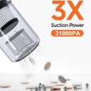 3 x Car Vacuum Portable Cordless, 21000PA Handheld High Power Suction & Blower, Small Cordless Handheld Vacuum Cleaner for Car, Home, Office