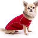Fleece Sweater Vest, Cool Weather Pullover, Spring and Fall Clothes for Dogs (6500) (XXL Fits 100-130 LBS, Back 30", Red)