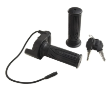 E-Bike Throttle Grip, Electric Scooter Throttle Grips Keys Buttom Start with LCD Display and Key Lock, Easy Install Handlebar Power Indicator for Electric Bikes Scooters Motorcycles