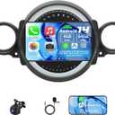 Android 14 Car Radio Compatible with Mini Cooper R56 2007 2008 2009 2010 2011 2012 2013 2014, 4G+64G 9" Touch Screen Car Stereo with Wireless Carplay Android Auto GPS WiFi Mic Backup Camera