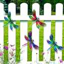 SUNREEK Metal Dragonfly Wall Decor, 9 Inches Dragonfly Outdoor Wall Art for Fence Garden Yard Patio Decorations
