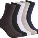 Men's Cotton Crew Socks, 5 Pairs, Anti-Odor Moisture Wicking, Double Needle Stitching, Pill-Resistant Fabric, All Season Wear (28 Gram Thin Version, 1 Pair Each in 5 Colors, Totaling 5 Pairs, 5-9)