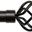EXCLUSIVE HOME Torch 1" Curtain Rod and Coordinating Finial Set, Matte Bronze, Adjustable 36"-72"