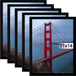 BESCRCL 11x14 Picture Frame Wall Hanging Photo Frame, Black, 5 Pack