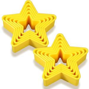 2 Sets Plastic Star Cookie Cutter, Christmas Star Shapes Cookie Cutters Molds for Baking, Biscuit
