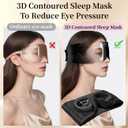 USlixury Silk Sleep Mask, 3D Contoured Sleeping Masks, Blackout Sleep Masks for Women with Nose Wing,100% Mulberry Silk, Face-Hugging Non-Slip SLEP Mask for Side Sleeper, 27.5x4.5'', Black