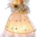 Kurt Adler 10-Light 9-Inch Ivory and Gold Angel Treetop