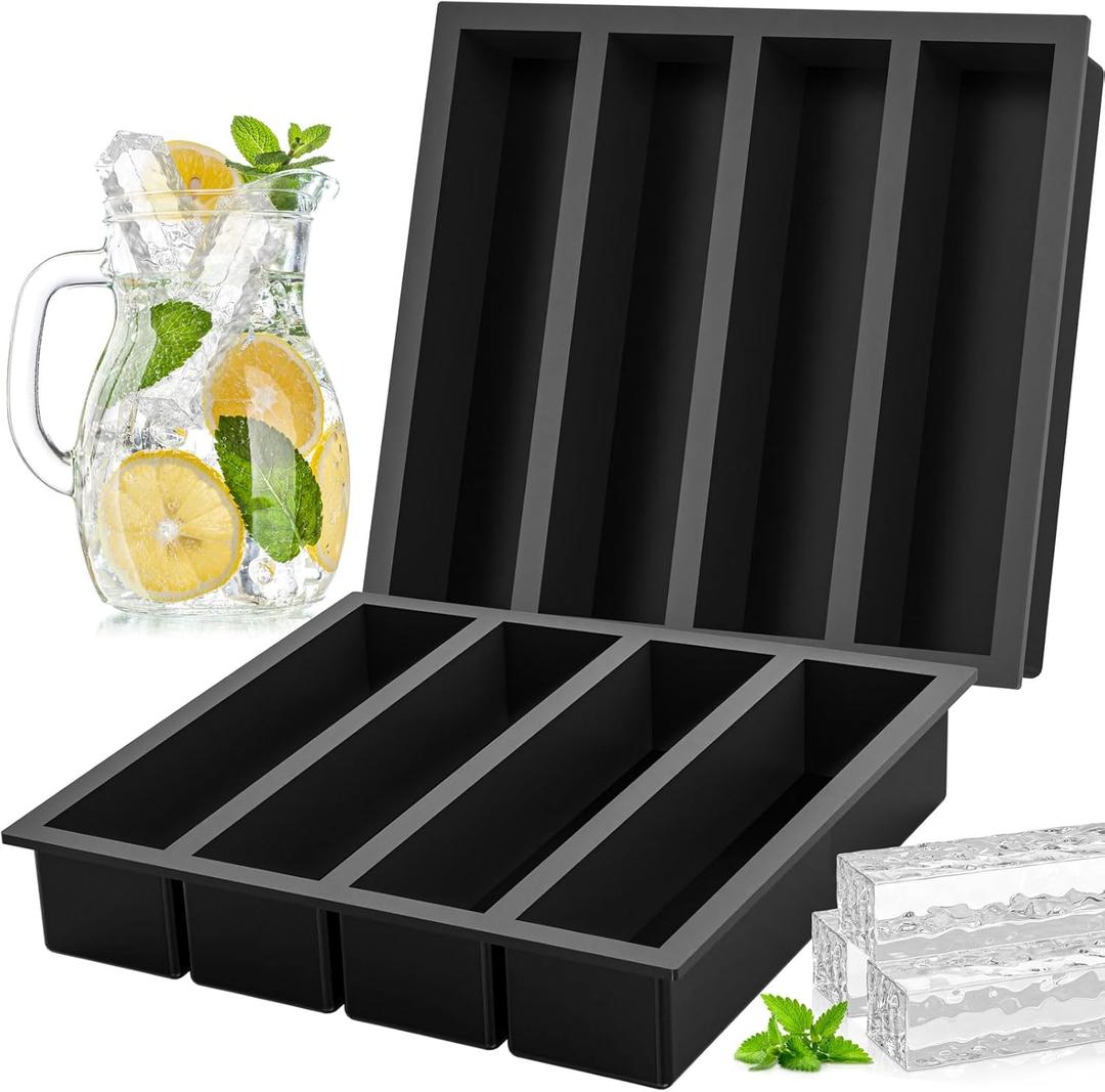 Silicone Ice Cube Trays Large for Whisky, Collins Ice Cube Mold Tray Also Used for Butter Mold, 2 Count