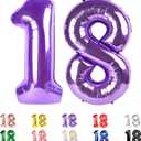 18 Balloon Numbers, Numbers 18 Balloons 40 In, 18th Birthday Decorations for Boys Girls, 81st Purple Birthday Big Party Decorations for Engagement, Celebration Party, Graduations