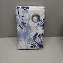 DriftAway Full Blackout Blue and White Curtains for Living Room Bedroom 84 Inches Long Window Drapes Botanical Blossom Grommet Top 2 Panels