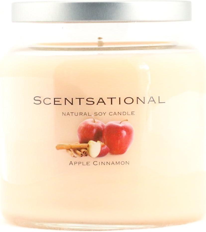 Scentsational Soaps & Candles Natural Soy Wax Candle Apple Cinnamon
