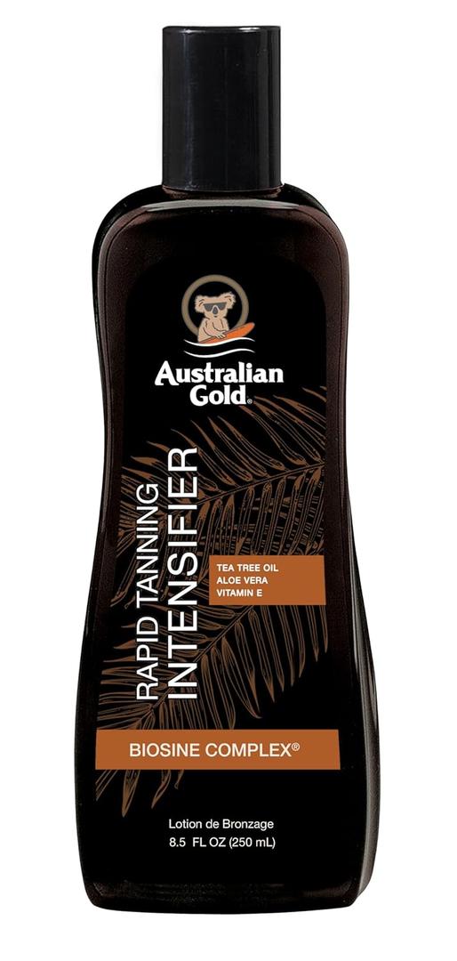 Australian Gold Rapid Tanning Intensifier Lotion, 8.5 Fl Oz | With Tea Tree Oil and Aloe Vera | Vitamin E Australian Gold Rapid Tanning Intensifier Lotion, 8.5 Fl Oz | With Tea Tree Oil and Aloe Vera | Vitamin E