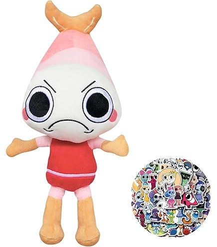 Lemoneon Dandy's World Plush 11" Vee Plush Stuffed Figure Pillow for Video Game Fans Room Decor with a Sticker Set