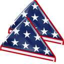Kajaia 2 Pieces Vinyl Memorial Flag Display Bag with Zipper Lightweight Easy Storage Memorial Day Burial Folded Flags Plastic Bags Triangle Holders for American Veterans Funeral 5' x 9.5'