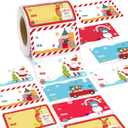 Outus 500 Pieces Christmas Tags Self Adhesive Gift Tags for Xmas Presents Christmas Name Labels Stickers for Wrapping Paper Festival Birthday Holiday Decor(Cartoon Style, 2.95 x 1.6 Inch)