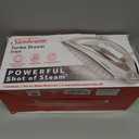 Sunbeam Turbo Steam Iron, 1700 Watt, Nonstick Ceramic Soleplate, Horizontal or Vertical Shot of Steam, Quick Heating, 3-Way Auto-Off, White and Chrome,9.3"L x 3.7"W