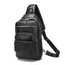 LANNSYNE Vintage Full Grain Leather Sling Bag For Men Fits 12.9" iPad, Causal Chest Daypack Crossbody Bag