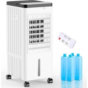Windowless Portable Air Conditioners, Swamp Cooler with Oscillation, 3.1Gal Evaporative Air Cooler with Remote, 7H Timer, Air Cooler Powerful Wind 3Modes&Speeds for For Room Office (Large)