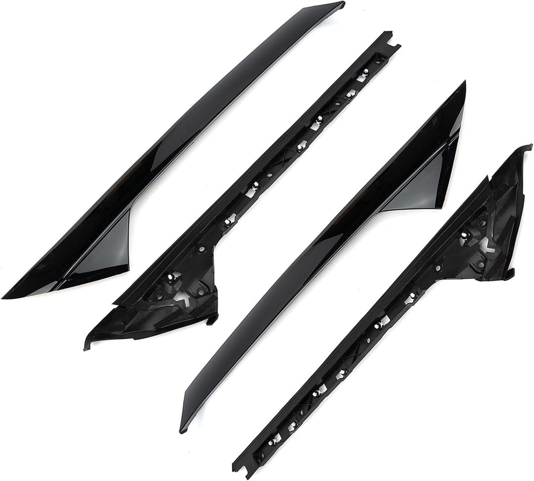 Outer & Inner Windshield A-Pillar Panel Molding Trim - Driver Left & Passenger Right Side - Compatible with 2011-2019 Ford Explorer Replaces 926-450 926-451 BB5Z-7803144-AA BB5Z-7803145-AA