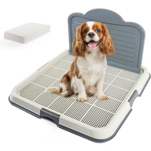 PAWISE Dog Pee Pad Holder Tray with Splash Guard, 23.6" Puppy Potty Training Pad Tray, Puppy Litter Box with High-Wall, Indoor Pet Toilet for Medium Sized Dogs