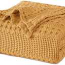 PHF 100% Cotton Waffle Weave Blanket King Size, Soft Lightweight Breathable Cozy Summer Blankets for Bed, Luxury Aesthetic Woven Bedding for Home Decor, 108" x 90"