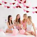 3 x Valentines Heart Garland Banner, Pre-Strung - Valentines Decorations - Valentines Banner Garland- Anniversary Wedding Birthday Party Decorations - Outdoor Home Hanging galentine's Day Decor