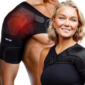 ZENKEYZ Shoulder Brace for Women & Men, Torn Rotator Cuff Shoulder Support, Copper Shoulders Compression Sleeve - Tendonitis, Injury Pain Relief Arm Sleeves for Men & Women, Left & Right (Black, S/M)