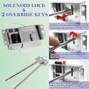 Electromagnetic Solenoid Safe Lock Replacement, 2 Override Unique Keys, Gun Safe Part for Safe Keypad