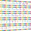 6 x 15 Pieces Cursive Alphabet Line Bulletin Board Set ABC Banner Alphabet Classroom Wall Strips Wall Decor for Pre-School Kindergarten Elementary Nursery Homeschool