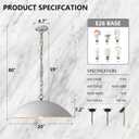 20" Kitchen Pendant Lighting Over Island, Matte White Modern Large Pendant Light, Adjustable Hanging Ceiling Light for Kitchen Living Room Dining Room Bedroom Café, 20"-1 Pack