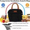 Coobiiya Lunch Box Lunch Bag for Women Men,Reusable Cute Lunch Pail bag,Leakproof,Insulated LunchBox Tote Compact 10L, Cooler Lunch Container for Work Travel Office (Black)