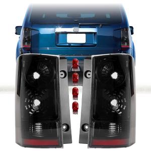 USR 09-15 Honda Pilot Tail Lights - JDM Style Black/Chrome Housing Light Shade of Smoke Lens Rear Tail Lamps Set (Left + Right) Compatible with 2009-2015 Honda Pilot SUV