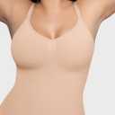 PUMIEY Shapewear Bodysuit for Women Tummy Control V-Neck With Open Gusset Hourglass Collection (M)