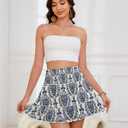 Bsubseach Flowy Shorts for Women High Waist Ruffle Mini Skirts Teen Girls Casual Boho Flowy Skirt Golf Tennis Skort (M)