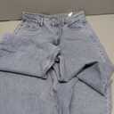 WDIRARA Women's High Waisted Wide Leg Denim Pants Raw Hem Jeans with Pockets Light Wash Large