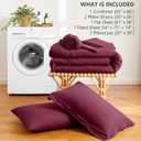 HIMEET Full Size Comforter Sets - 7 Pieces Bed in a Bag Full, Luxury Comforter Set with Sheets for All Season, Bed Set with Comforter, Flat Sheet, Fitted Sheet, Pillowcases & Shams, Burgundy