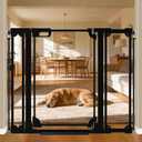 WAOWAO Clear Acrylic 40" Extra Tall Baby Gate for Stairs Modern Design Acrylic Auto Close Pet Gate, 29.52"-47.24" Wide Safety Baby Gate for Doorways,Black Clear Dog Gates Indoor, Hallways,Kitchen