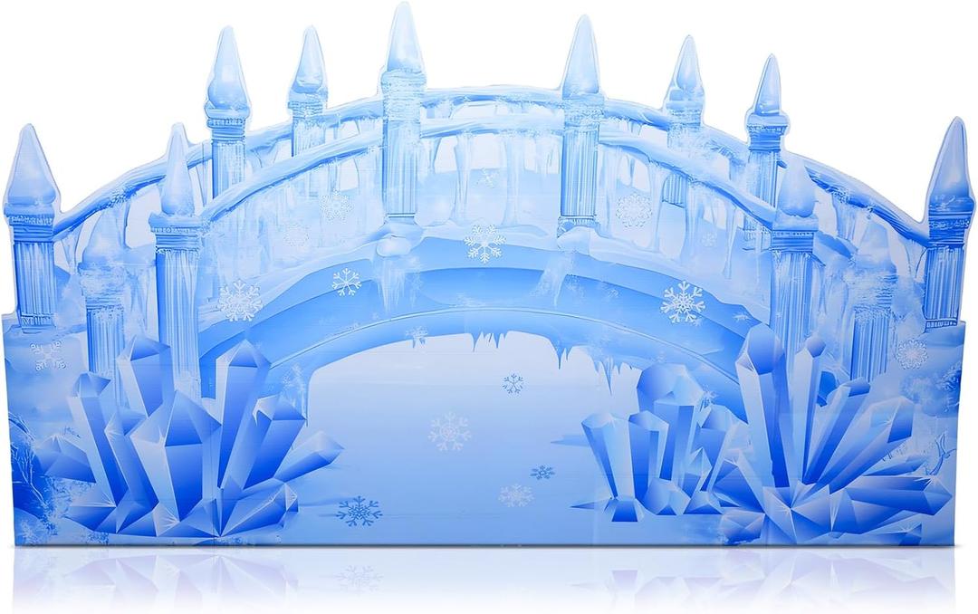 Geelin 5 ft Snowy Bridge Stand-up Cardboard Cutout Life Size Frozen Party Decorations Winter Wonderland Prom Party Decor Backdrop Photo Prop Stand up Snowy Christmas Standup Cutout