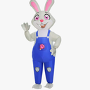 Easter Bunny Costume for Adult Inflatable Bunny Costumes for Adult Bunny Halloween Inflatable Costumes Funny Blow Up Rabbit Costume for Men Women Cosplay Party, Size Large