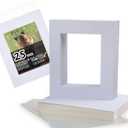 Falling in Art 25 Pack Acid-Free 16x20" White Picture Mats Board Show Kit for 11x14" Pictures, 4-Ply Beveled Precut Photo Boards with Backing Boards and Plastic Clear Bags