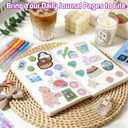 QEF 40 Sheets Kawaii Sticker Book, Japanese Stickers Aesthetic for Scrapbooking, Junk Journal Supplies, Korean Diary Decor, Vision Board, Cute Planner Accessories for Adults (Blue and Pink)