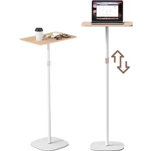 tonchean Portable Standing Desk, Adjustable Height 18-47 Mini Floor Desk, Small Laptop Stand for Home Office, Easy to Assemble, Compact Design