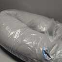 Momcozy J-Shaped Pregnancy Pillow for Sleeping with Cooling Cover, Side Sleeper Support for Belly, Hip & Leg, Deep Grey