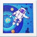 PERFECTSIGHT Cute 5D Diamond Art Kits with Wooden Frame, Kawaii DIY Painting Art for Adults Kids, Diamond Arts and Crafts Sets, Big Gem Full Drill Diamond Dots for Women (Space Astronaut)