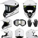 VCOROS Kids Dirt Bike Helmet Youth Motorcycle Helmet, M-001 Kids Motorcycle Full Face Helmet for ATV BMX UTV Off-Road Dirtbike Helmet with Goggles Gloves DOT Approved