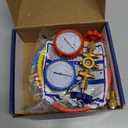 R410A Manifold Gauge Set, 3 Way AC Diagnostic Manifold Gauge Set for R410a R22 R134a R404a Refrigerant,Automotive AC Manifold R410a Adapters,with 3ft Hoses