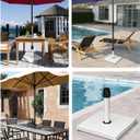 45lbs Patio Umbrella Base - Heavy Duty Outdoor Patio Market Umbrella Stand for Deck, Poolside, Balcony, Wind-Resistant Design, White