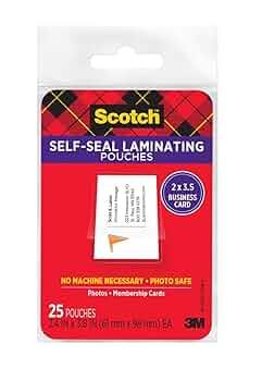 Scotch Self-Seal Laminating Business Card Size 50pcs
